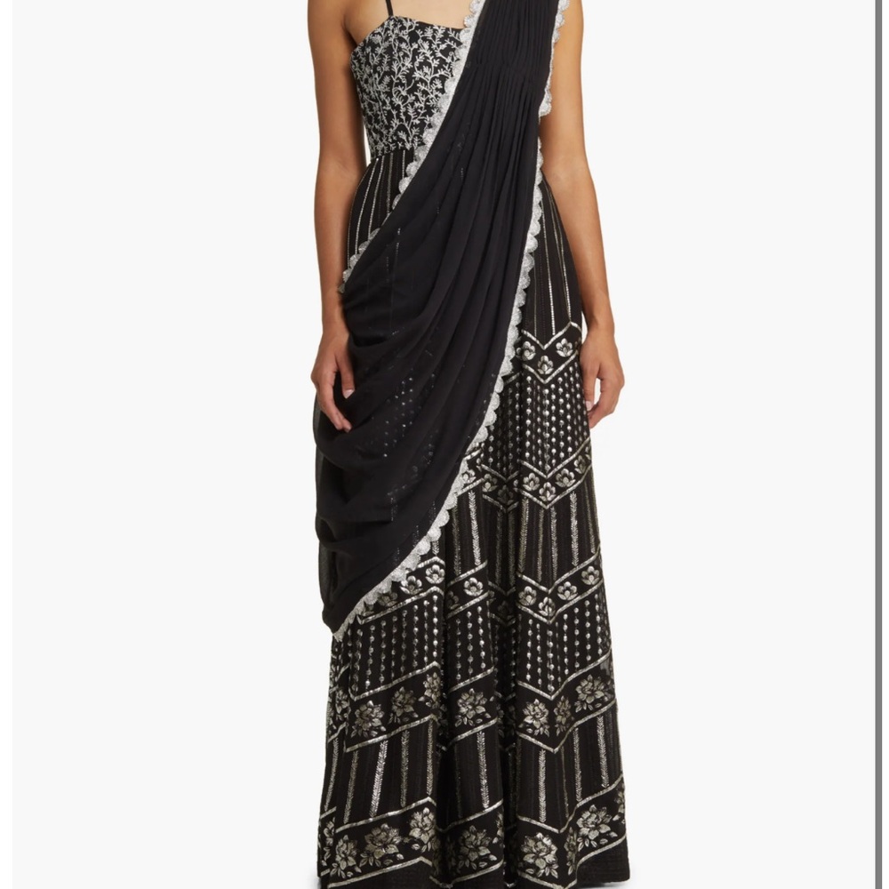 Sani Anjali Metallic Embroidered Anarkali with Dupatta